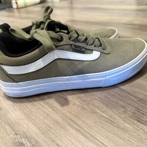 Vans Green and White Sneakers Classic Skate Style